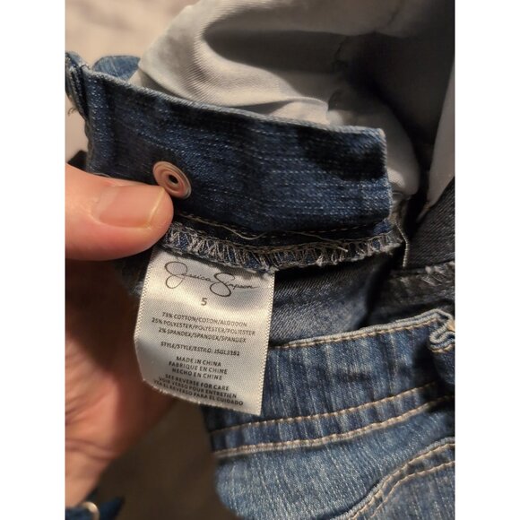 Jessica Simpson Blue Denim Shortall Overalls Girl Toddler Size 5 - Picture 4 of 6